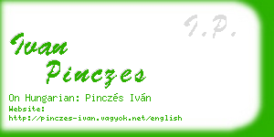 ivan pinczes business card